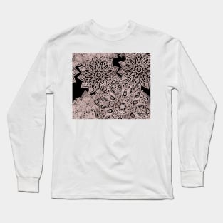 Rose gold mandala - jet black Long Sleeve T-Shirt